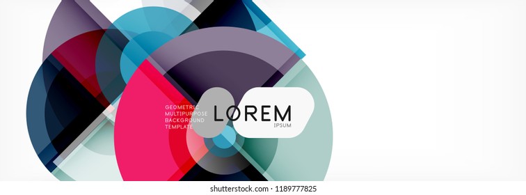 Abstract background bright circles geometric design, vector