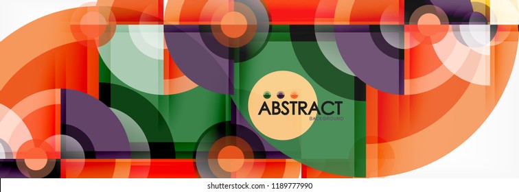 Abstract background bright circles geometric design, vector