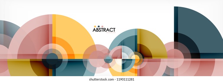 Abstract background bright circles geometric design, vector