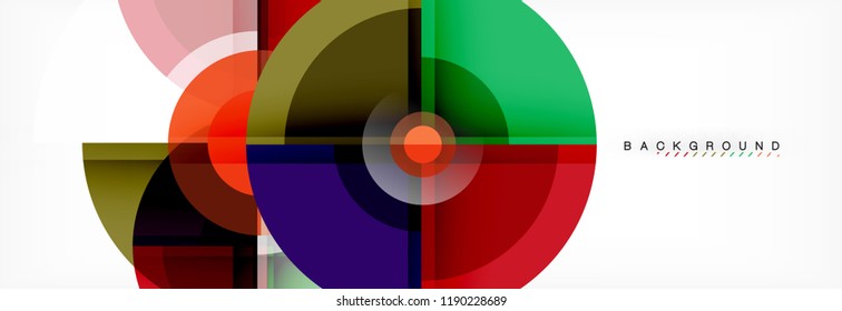 Abstract background bright circles geometric design, vector