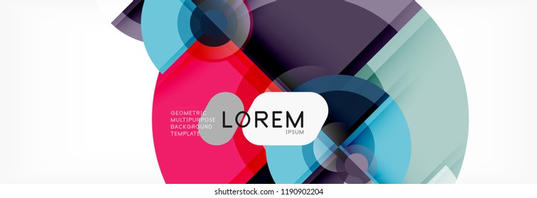 Abstract background bright circles geometric design, vector