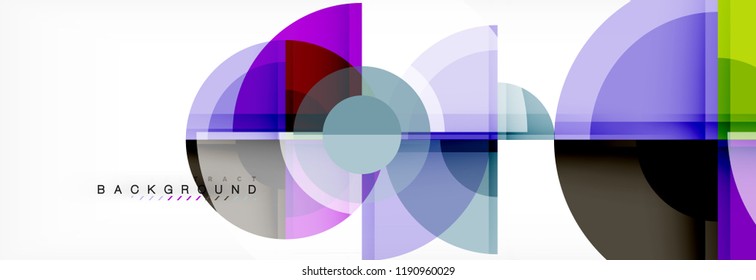 Abstract background bright circles geometric design, vector