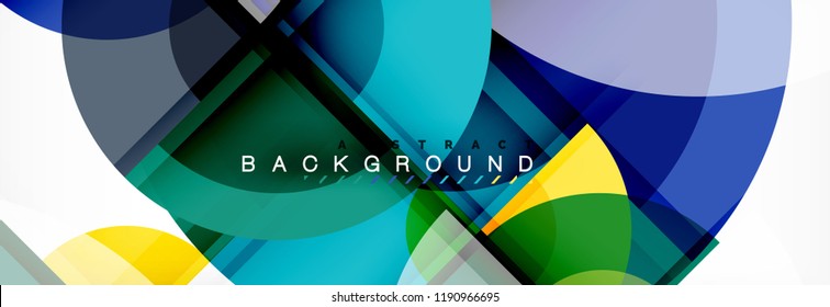 Abstract background bright circles geometric design, vector