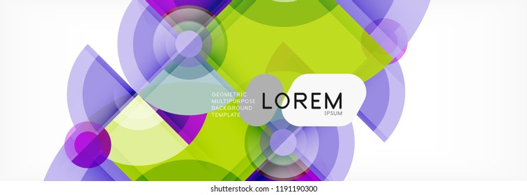 Abstract background bright circles geometric design, vector