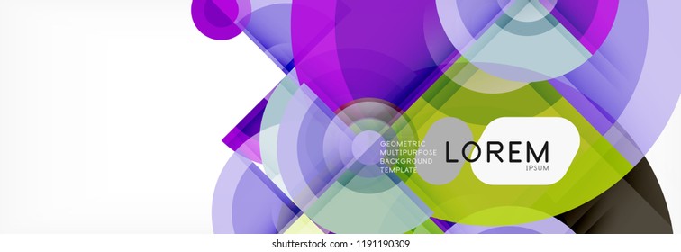 Abstract background bright circles geometric design, vector