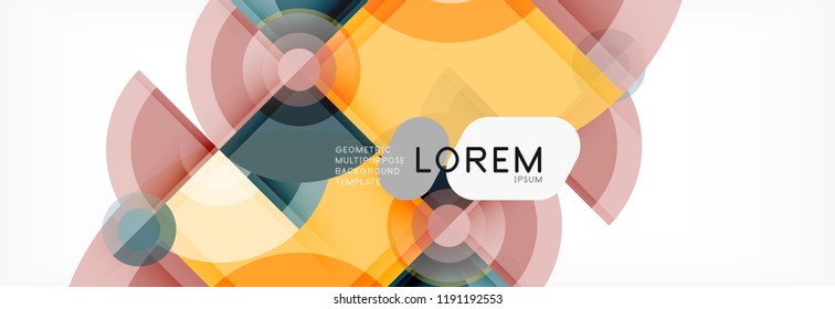 Abstract background bright circles geometric design, vector