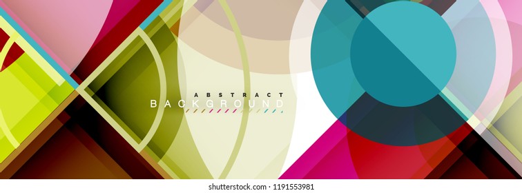 Abstract background bright circles geometric design, vector