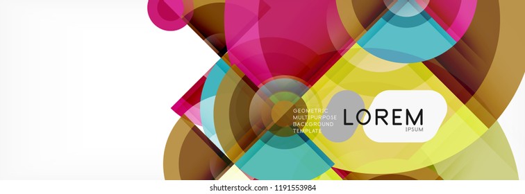 Abstract background bright circles geometric design, vector