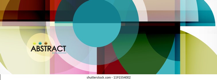 Abstract background bright circles geometric design, vector
