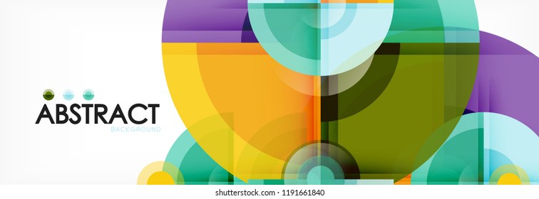 Abstract background bright circles geometric design, vector