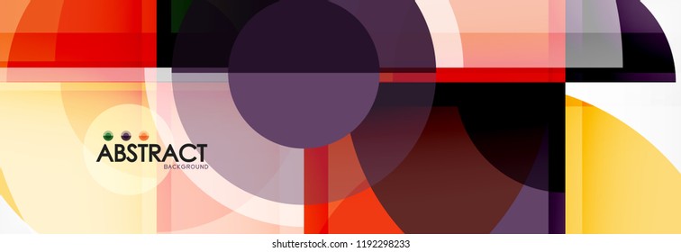 Abstract background bright circles geometric design, vector