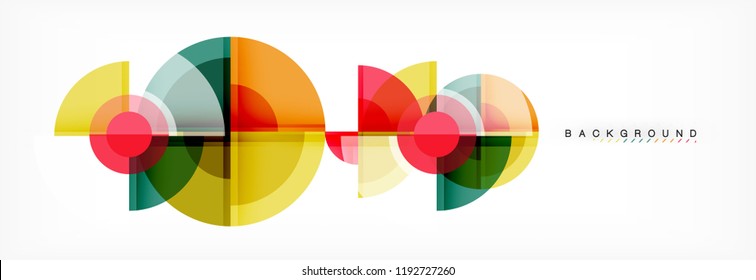 Abstract background bright circles geometric design, vector