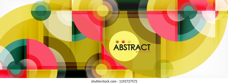 Resumen de fondo de círculos brillantes diseño geométrico, vector