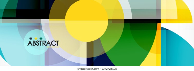 Abstract background bright circles geometric design, vector