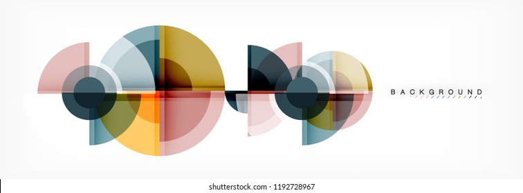 Abstract background bright circles geometric design, vector