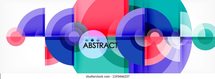 Plano de fundo abstrato círculos brilhantes projeto geométrico, vetor