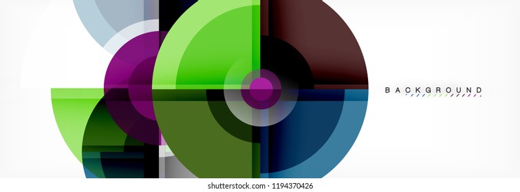 Resumen de fondo de círculos brillantes diseño geométrico, vector