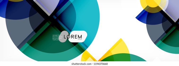 Abstract background bright circles geometric design, vector