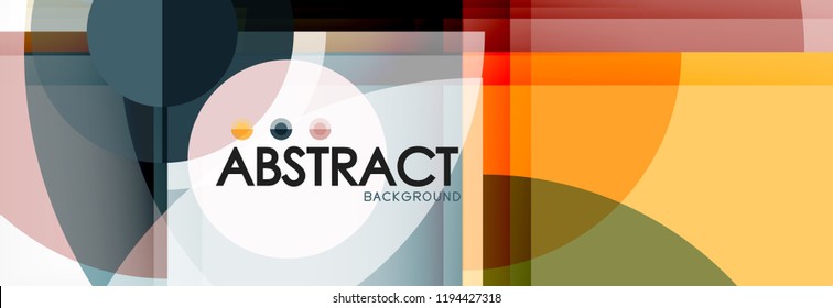 Abstract background bright circles geometric design, vector