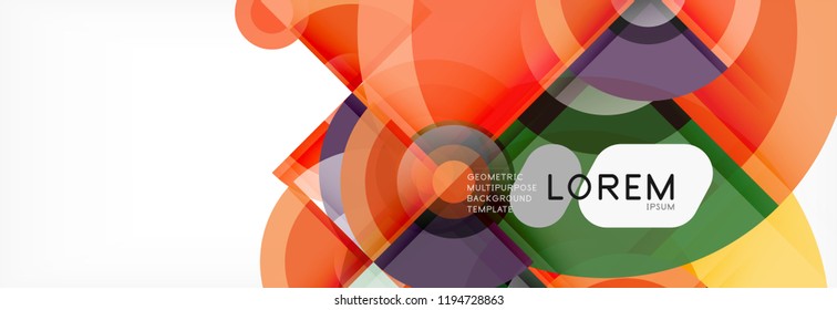 Abstract background bright circles geometric design, vector