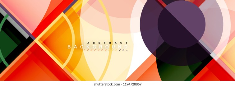 Plano de fundo abstrato círculos brilhantes projeto geométrico, vetor