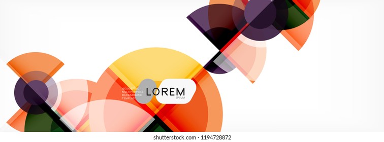 Abstract background bright circles geometric design, vector