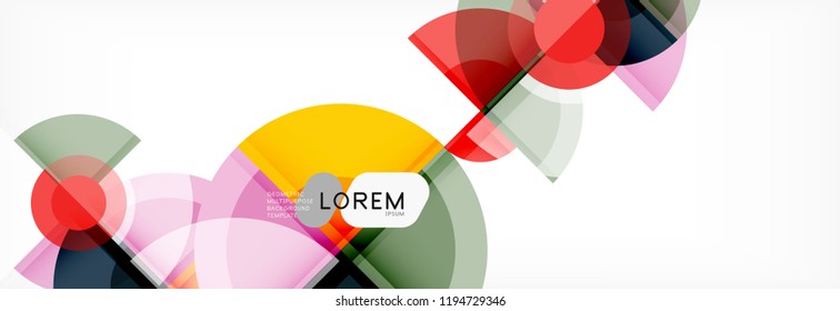 Resumen de fondo de círculos brillantes diseño geométrico, vector
