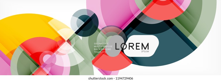 Abstract background bright circles geometric design, vector