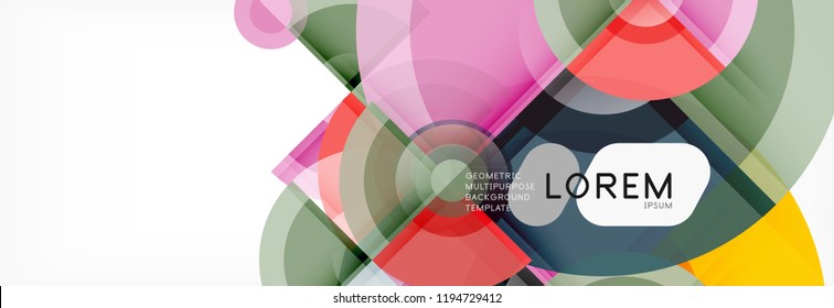 Abstract background bright circles geometric design, vector