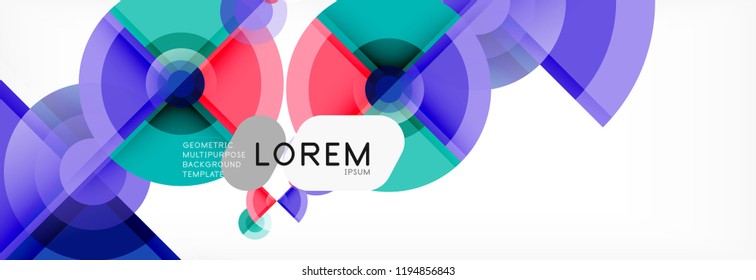 Abstract background bright circles geometric design, vector