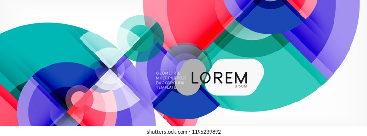 Abstract background bright circles geometric design, vector