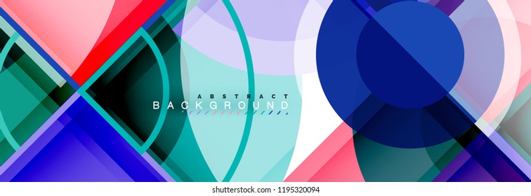 Abstract background bright circles geometric design, vector