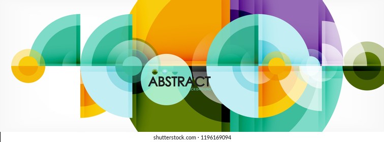 Abstract background bright circles geometric design, vector