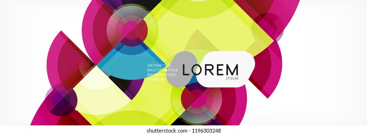 Resumen de fondo de círculos brillantes diseño geométrico, vector