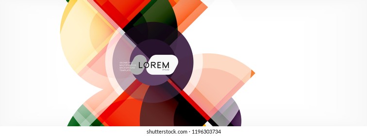 Abstract background bright circles geometric design, vector