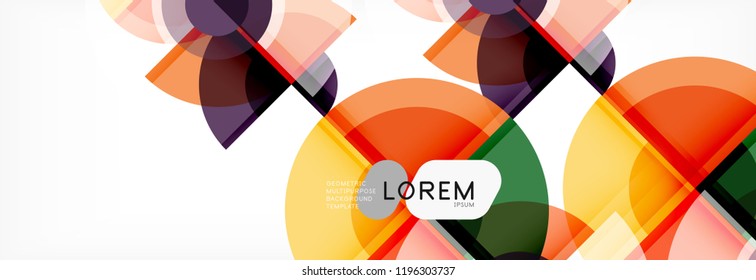 Abstract background bright circles geometric design, vector