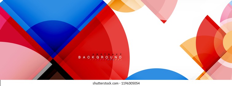 Abstract background bright circles geometric design, vector