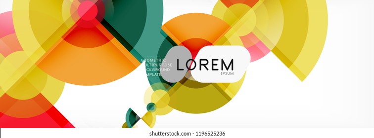 Resumen de fondo de círculos brillantes diseño geométrico, vector