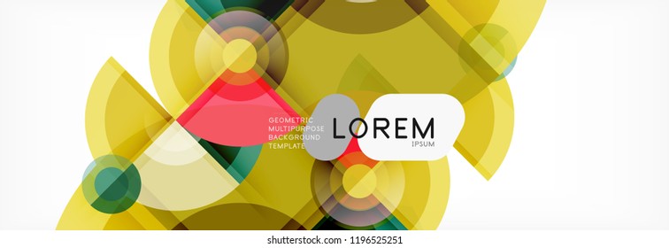 Abstract background bright circles geometric design, vector