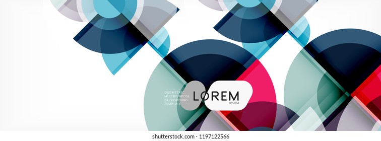 Abstract background bright circles geometric design, vector