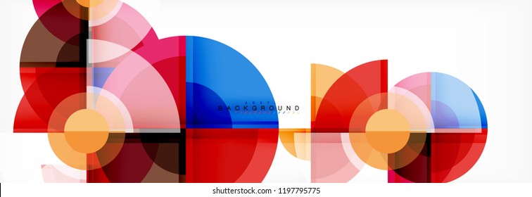Abstract background bright circles geometric design, vector