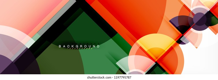 Abstract background bright circles geometric design, vector