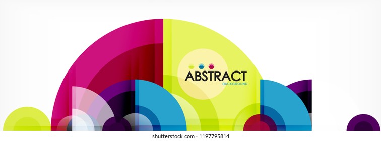 Abstract background bright circles geometric design, vector