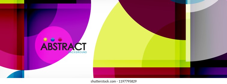 Abstract background bright circles geometric design, vector
