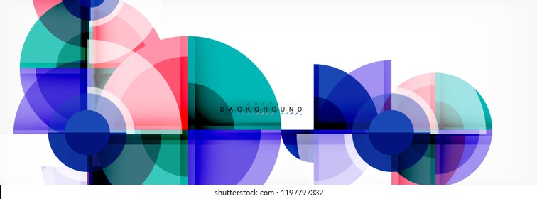 Abstrakter Hintergrund, helle Kreise, geometrisches Design, Vektorgrafik