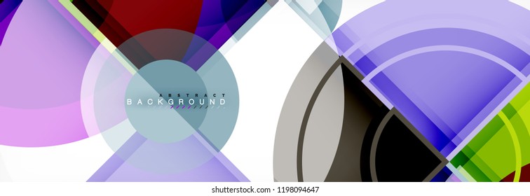 Abstract background bright circles geometric design, vector