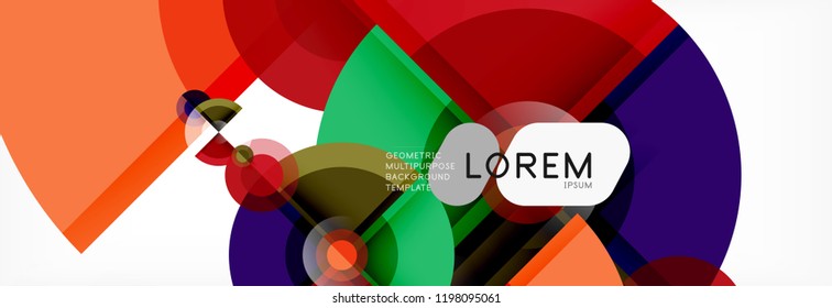 Abstract background bright circles geometric design, vector