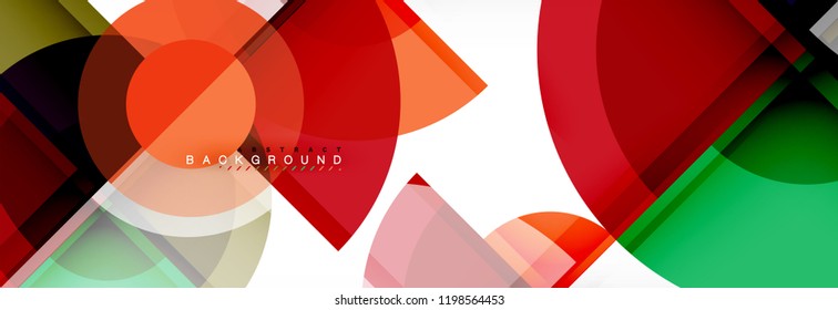 Abstract background bright circles geometric design, vector