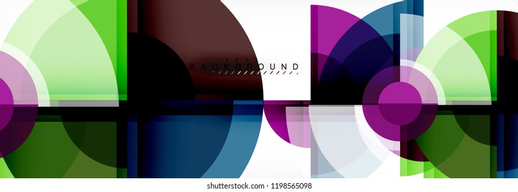 Abstract background bright circles geometric design, vector