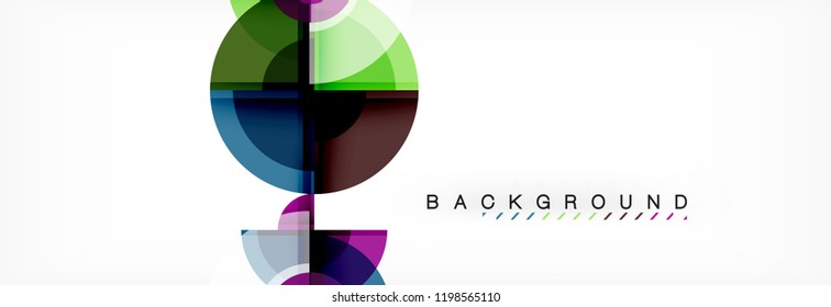 Abstract background bright circles geometric design, vector